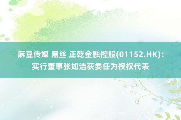 麻豆传媒 黑丝 正乾金融控股(01152.HK)：实行董事张如洁获委任为授权代表