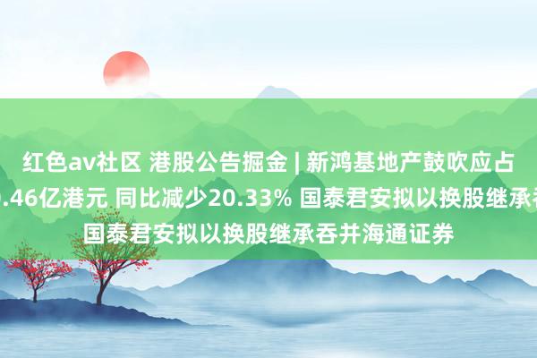 红色av社区 港股公告掘金 | 新鸿基地产鼓吹应占年度溢利190.46亿港元 同比减少20.33% 国泰君安拟以换股继承吞并海通证券