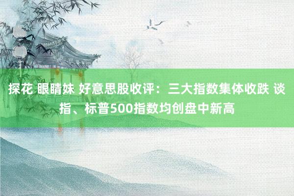 探花 眼睛妹 好意思股收评：三大指数集体收跌 谈指、标普500指数均创盘中新高