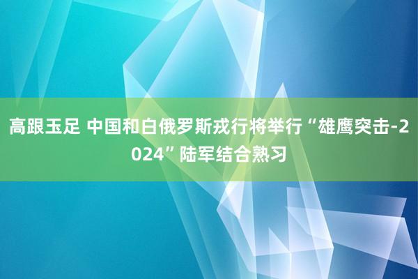 高跟玉足 中国和白俄罗斯戎行将举行“雄鹰突击-2024”陆军结合熟习