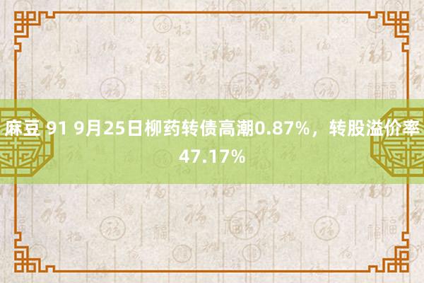 麻豆 91 9月25日柳药转债高潮0.87%，转股溢价率47.17%