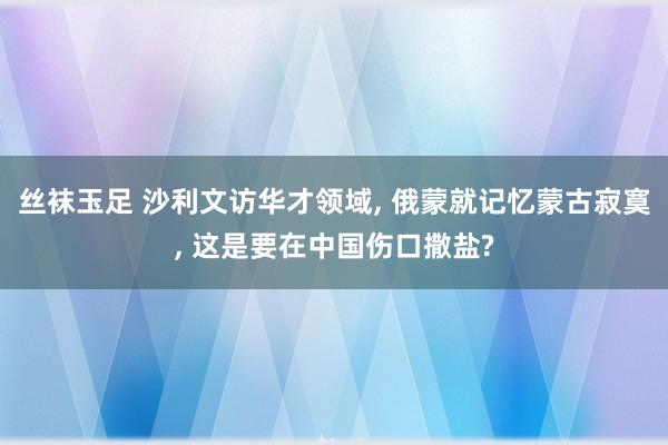 丝袜玉足 沙利文访华才领域, 俄蒙就记忆蒙古寂寞, 这是要在中国伤口撒盐?