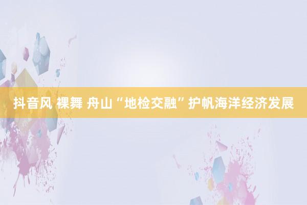 抖音风 裸舞 舟山“地检交融”护帆海洋经济发展