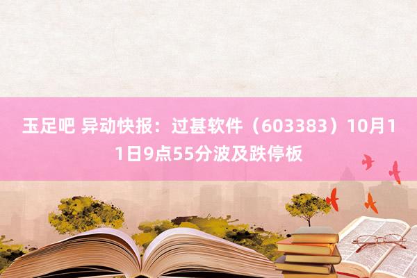 玉足吧 异动快报：过甚软件（603383）10月11日9点55分波及跌停板