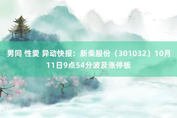 男同 性愛 异动快报：新柴股份（301032）10月11日9点54分波及涨停板