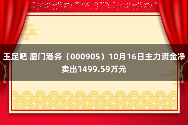 玉足吧 厦门港务（000905）10月16日主力资金净卖出1499.59万元