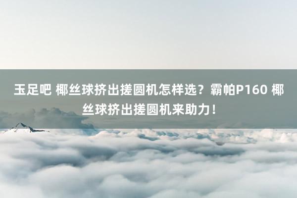 玉足吧 椰丝球挤出搓圆机怎样选？霸帕P160 椰丝球挤出搓圆机来助力！