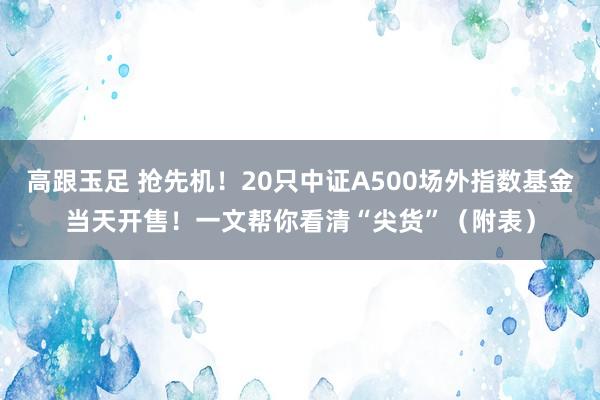 高跟玉足 抢先机！20只中证A500场外指数基金当天开售！一文帮你看清“尖货”（附表）