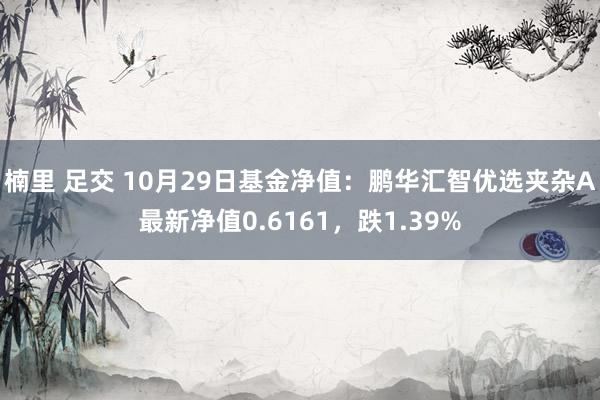 楠里 足交 10月29日基金净值：鹏华汇智优选夹杂A最新净值0.6161，跌1.39%