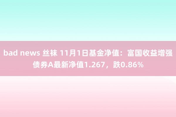 bad news 丝袜 11月1日基金净值：富国收益增强债券A最新净值1.267，跌0.86%