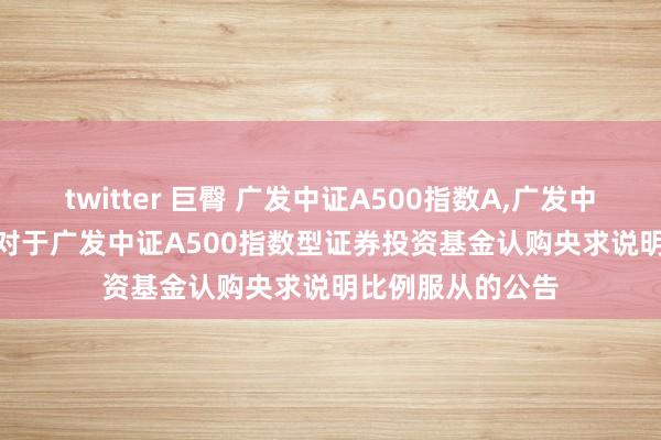 twitter 巨臀 广发中证A500指数A,广发中证A500指数C: 对于广发中证A500指数型证券投资基金认购央求说明比例服从的公告