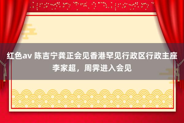 红色av 陈吉宁龚正会见香港罕见行政区行政主座李家超，周霁进入会见